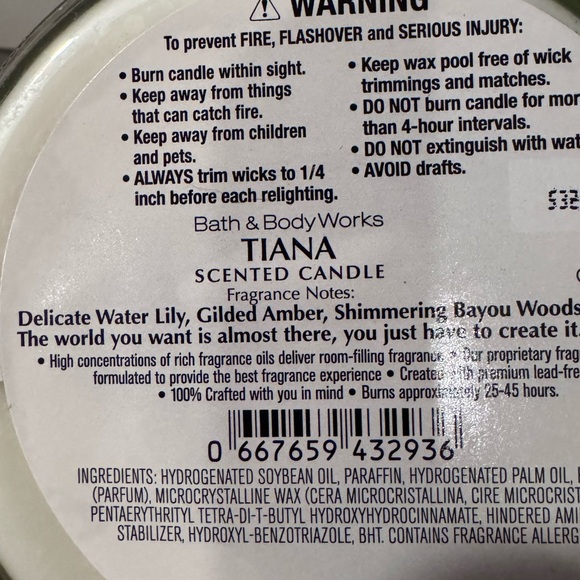 Princess Tiana Candle Bath and Body Works - Picture 3 of 3